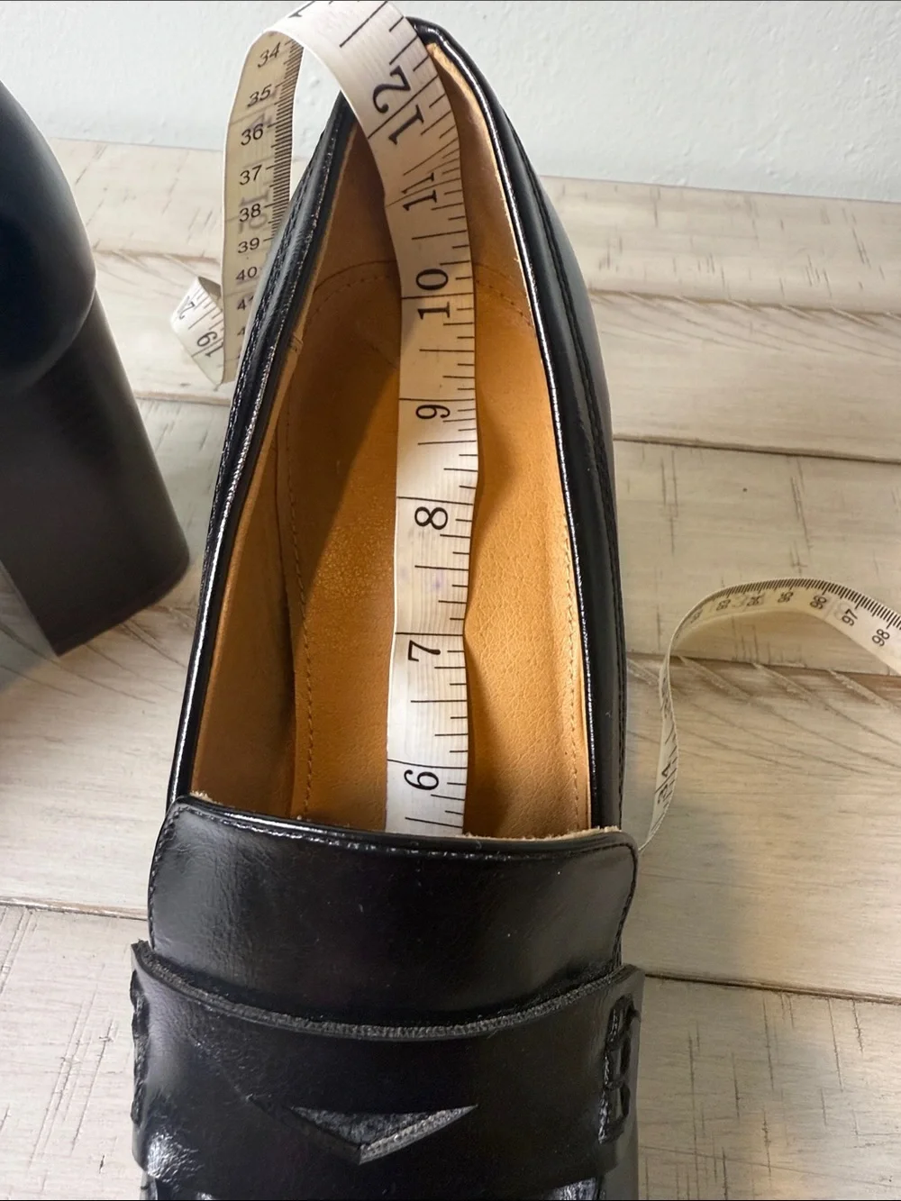 Nine West Chunky Black Square Toe Loafer Style Platform Shoes Size 8.5